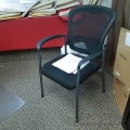 Black Mesh Back Stacking Guest Chair w/ Lumbar Support